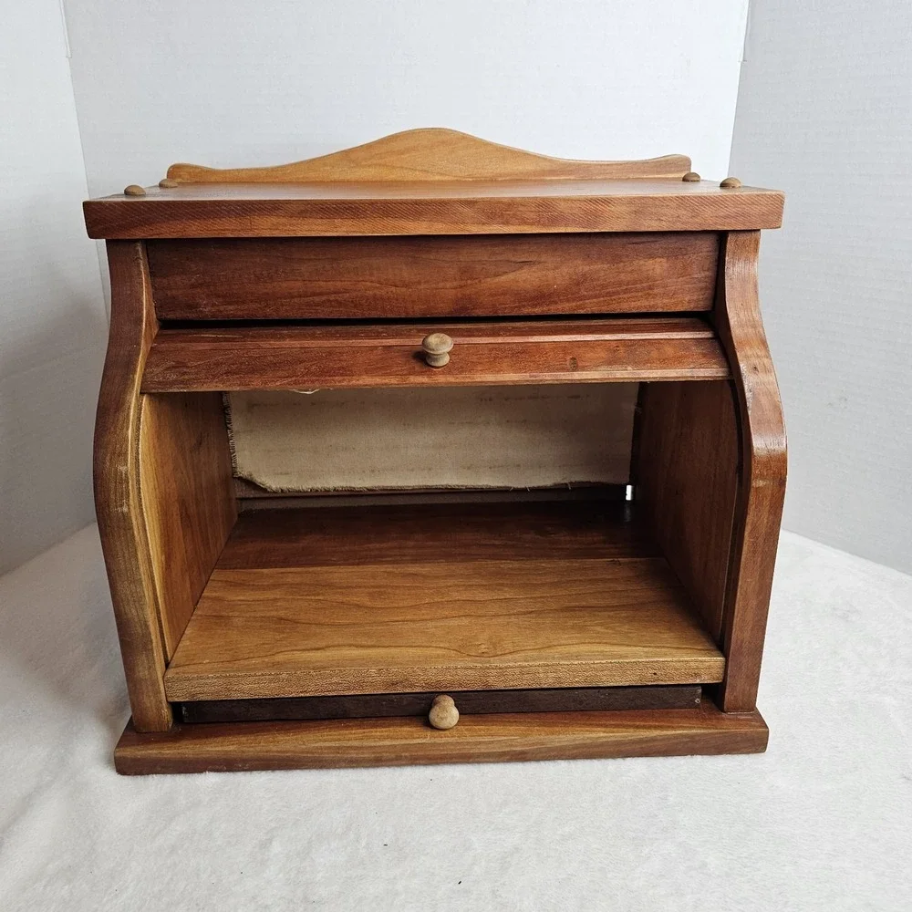Vintage Handmade Bread Box With Cutting Board